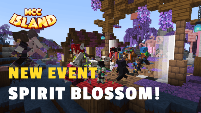🌸 The Spirit Blossom event is springing onto the server! 🌸 Find artifacts in a hub hunt! Beat the clock in 4 Blossom Races! Brand New Event Pass, Event Machine and quests/meters too! Read more on the forums